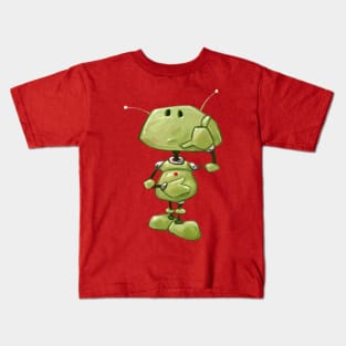 Little Green Robot Kids T-Shirt